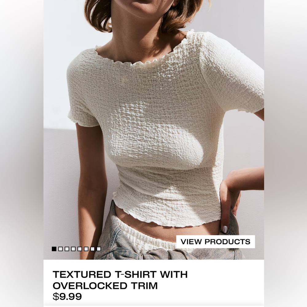 Ivory two piece crinkle pant matching set